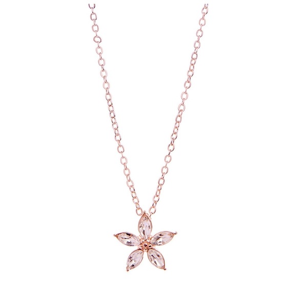 rose gold tone simulated crystal flower necklace from LC Lauren Conr